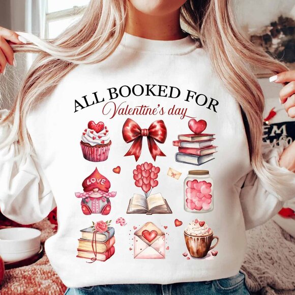 All Booked for Valentines, Teacher Valentine, Valentine shirt - Picture 1 of 4